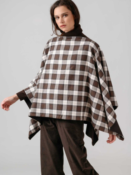 PONCHO_REVERSIBLE_HANNOVER_CUADROS_UNICO_MARRON PONCHO_REVERSIBLE_HANNOVER_CUADROS_UNICO_MARRON