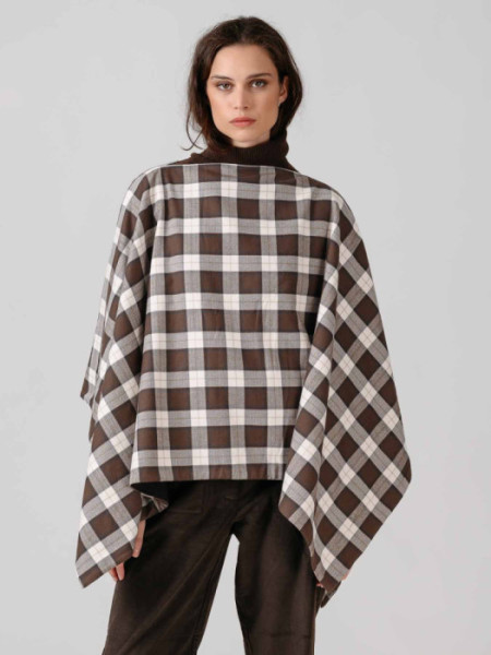 PONCHO_REVERSIBLE_HANNOVER_CUADROS_UNICO_MARRON PONCHO_REVERSIBLE_HANNOVER_CUADROS_UNICO_MARRON