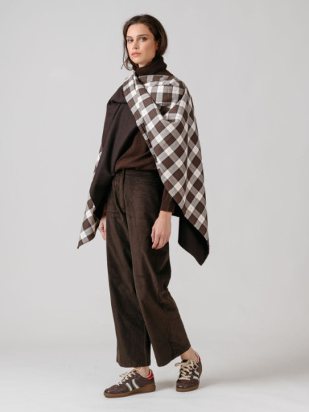 PONCHO_REVERSIBLE_HANNOVER_CUADROS_UNICO_MARRON PONCHO_REVERSIBLE_HANNOVER_CUADROS_UNICO_MARRON