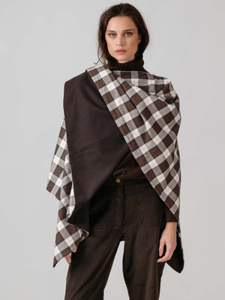 PONCHO_REVERSIBLE_HANNOVER_CUADROS_UNICO_MARRON PONCHO_REVERSIBLE_HANNOVER_CUADROS_UNICO_MARRON