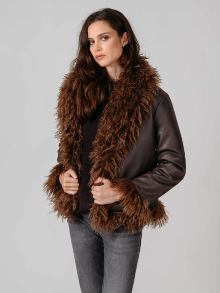 ABRIGO_ZOYA_MARRON_SHEARLING_SHORT_COAT_MARRON ABRIGO_ZOYA_MARRON_SHEARLING_SHORT_COAT_MARRON