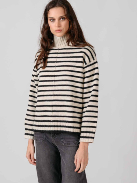 JERSEY_CUELLO_CHIMENEA_RAYAS_BEIGE_Y_NEGRO_BEIGE JERSEY_CUELLO_CHIMENEA_RAYAS_BEIGE_Y_NEGRO_BEIGE