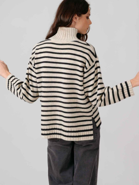 JERSEY_CUELLO_CHIMENEA_RAYAS_BEIGE_Y_NEGRO_BEIGE JERSEY_CUELLO_CHIMENEA_RAYAS_BEIGE_Y_NEGRO_BEIGE