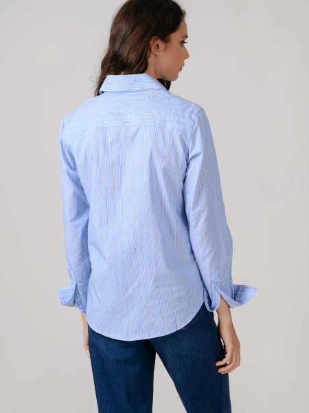 Camisa Lyon Azul Multirayas Blanca Camisa Lyon Azul Multirayas Blanca