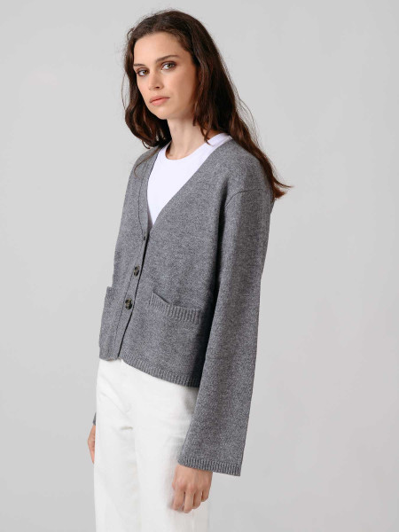Chaqueta Punto Bolsillo Plaston Gris