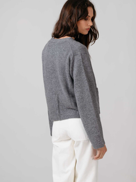 Chaqueta Punto Bolsillo Plaston Gris