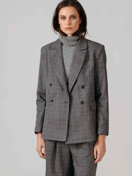 Americana Cuadros Gris Raya Beige Americana Cuadros Gris Raya Beige