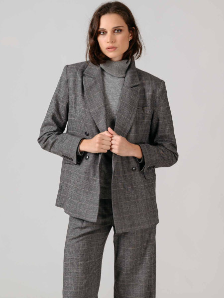 Americana Cuadros Gris Raya Beige Americana Cuadros Gris Raya Beige