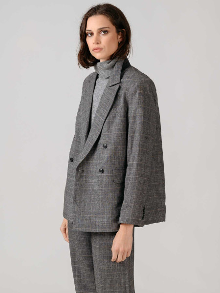 Americana Cuadros Gris Raya Beige Americana Cuadros Gris Raya Beige