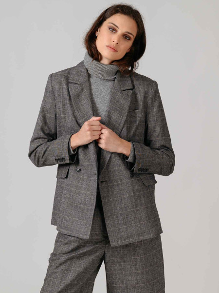 Americana Cuadros Gris Raya Beige Americana Cuadros Gris Raya Beige