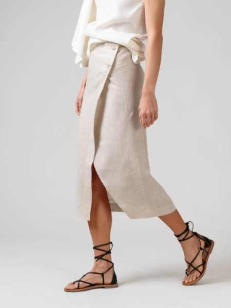 Falda Pareo Bora Bora Lino Eur Flax Beig