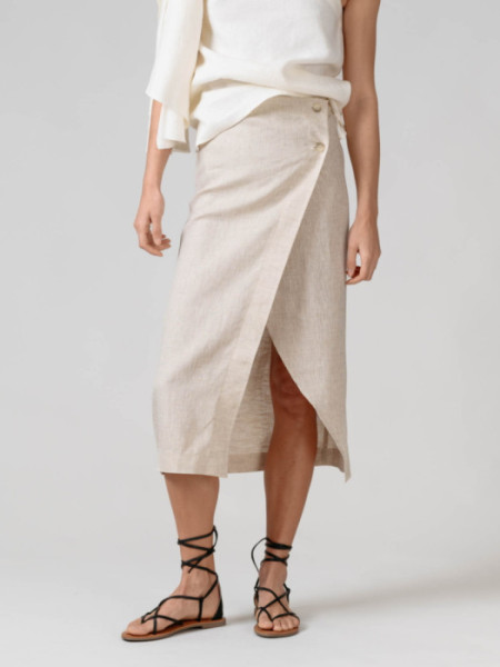 Falda Pareo Bora Bora Lino Eur Flax Beig