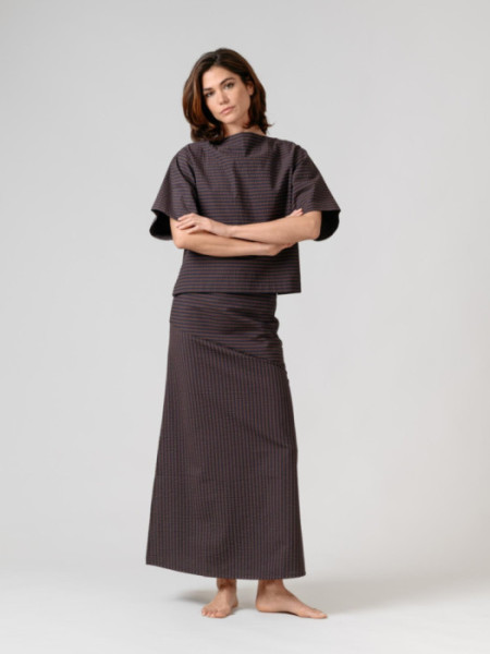 Falda Paros Mil Rayas Marrón