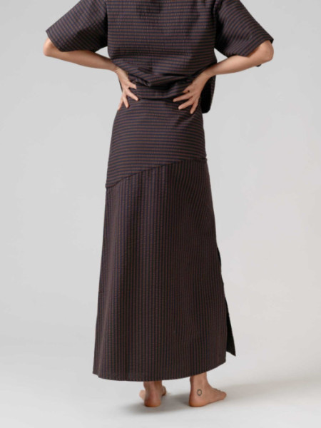 Falda Paros Mil Rayas Marrón