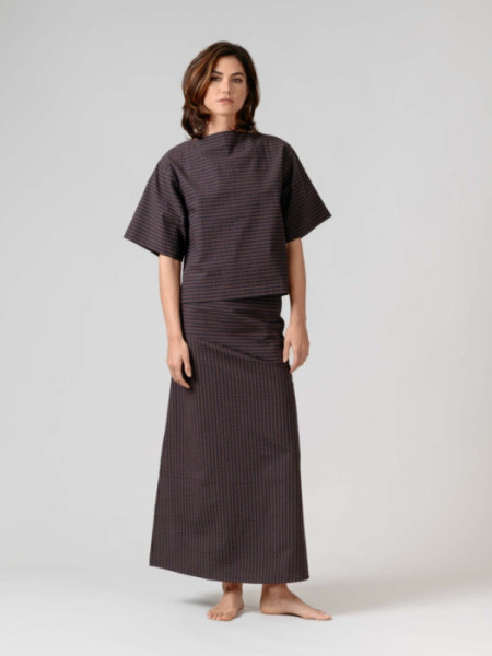 Falda Paros Mil Rayas Marrón