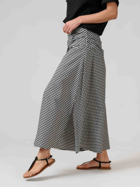 Falda Sifnos Cuadros Vichi Negro