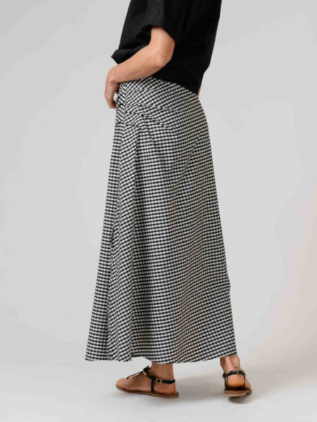 Falda Sifnos Cuadros Vichi Negro