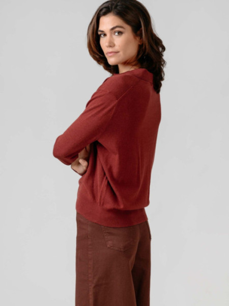 Jersey Tipo Polo Algodón Berenjena