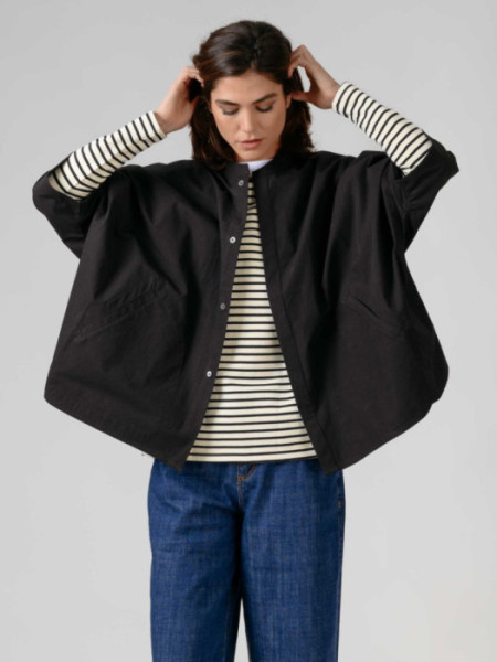 Sobrecamisa Manga Murciélago Negro