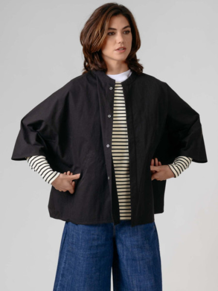 Sobrecamisa Manga Murciélago Negro