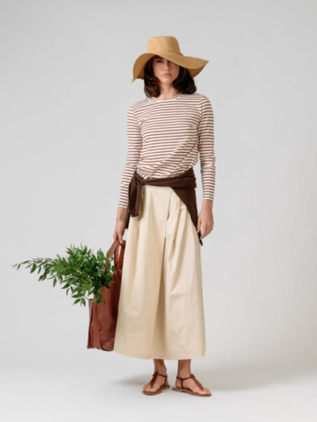 Camiseta Algodón Rayas Marrones