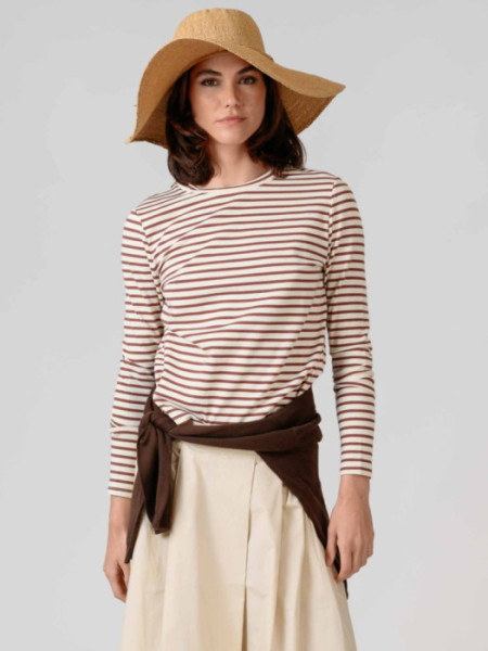 Camiseta Algodón Rayas Marrones