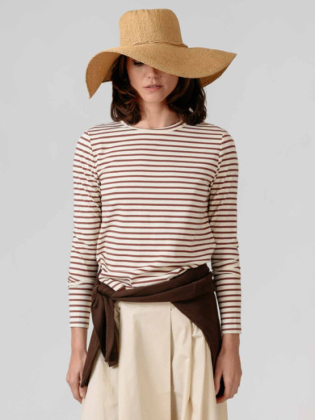 Camiseta Algodón Rayas Marrones