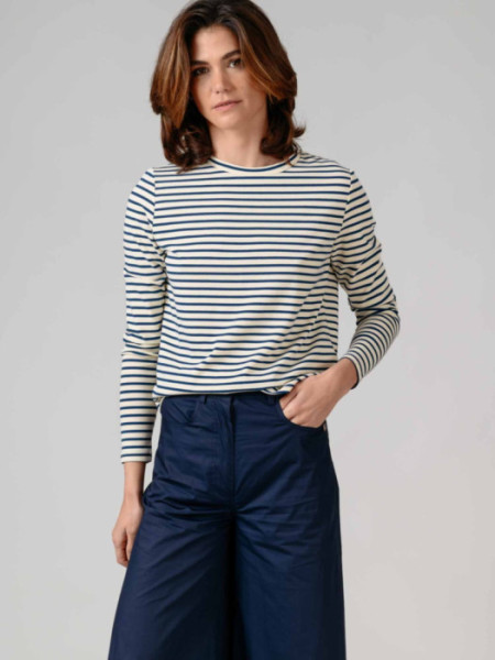 Camiseta Algodón Rayas Azules