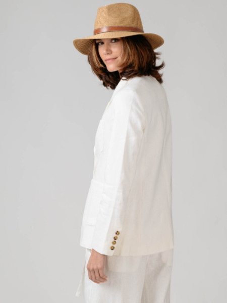 Americana Lino con Botones Off White