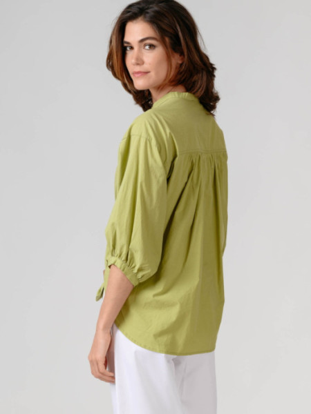 Blusa Algodón Cuello Mao Verde