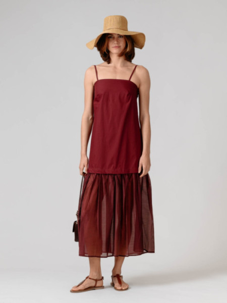 Vestido largo Tirantes Volante Bajo Gran