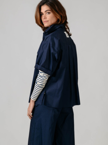 Camisa Algodón Manga Corta Bolsillos Nav