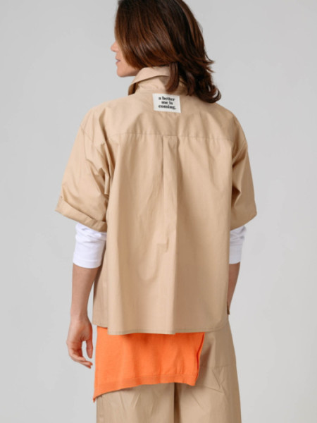 Camisa Algodón Manga Corta Bolsillos Bei