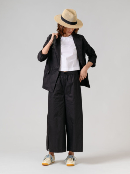 Pantalón Algodón Ancho Goma Negro