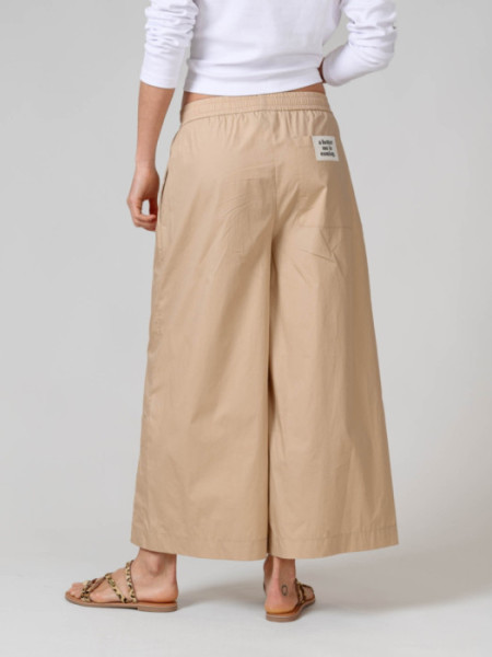 Pantalón Algodón Ancho Goma Beige