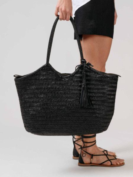 Bolso Trenzado Grande Negro