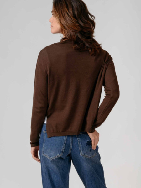 Jersey Fino Cuello Caja Po Marrón