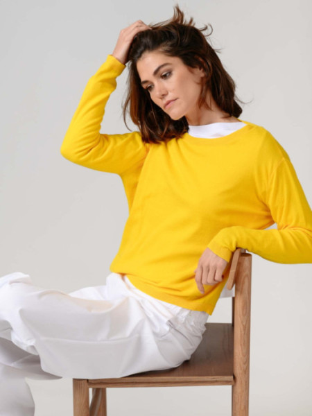 Jersey Fino Cuello Caja Po Amarillo