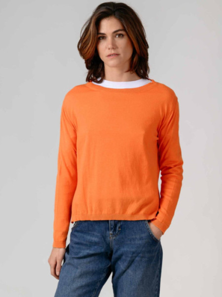 Jersey Fino Cuello Caja Po Naranja