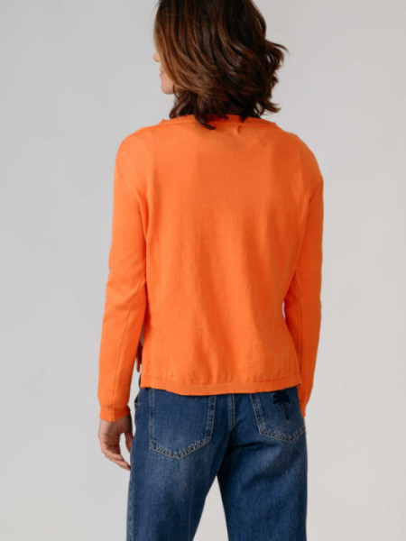 Jersey Fino Cuello Caja Po Naranja