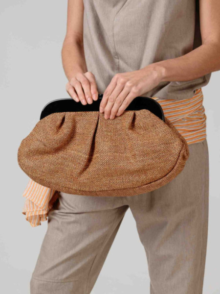 Cartera de mano cierre Carey grande Natu