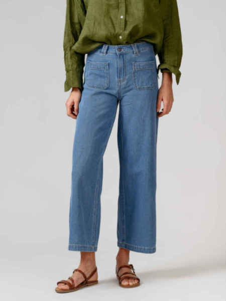 Vaquero Claro Lucia Bolsillos Plastones