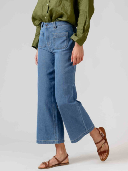 Vaquero Claro Lucia Bolsillos Plastones