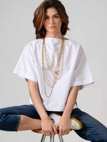 Colgante Multi Dorado con Piedra Transpa