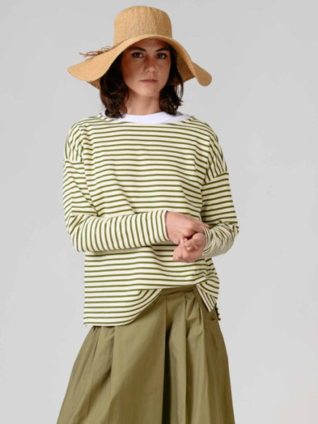 Jersey Rayas Algodón Raya Verde