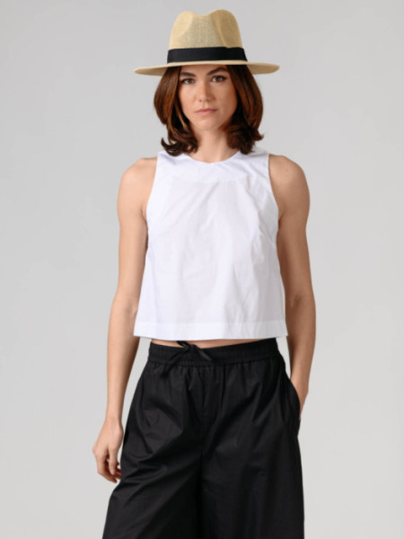 Top Algodón Sin Mangas Blanco