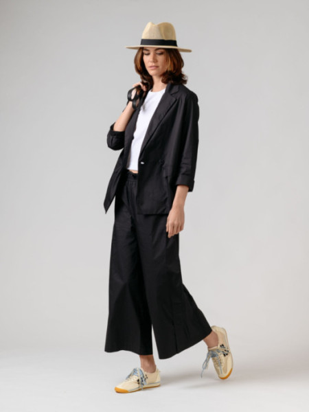 Americana Algodón Cruzada Negro