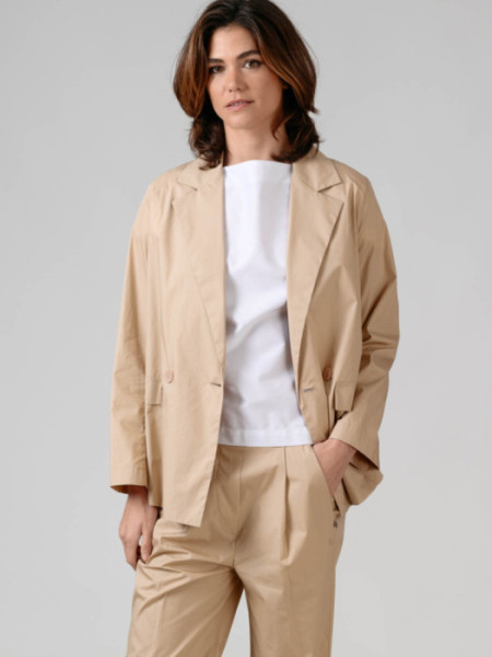 Americana Algodón Cruzada Beige