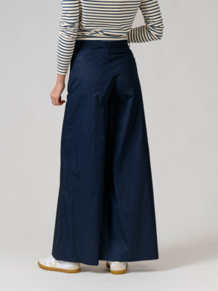 Pantalón Tiro Alto Cierre Botón Marino