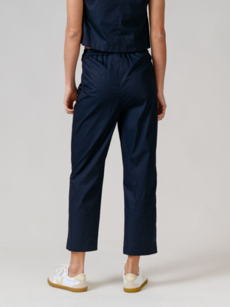 Pantalón Algodón Goma Pinza Marino